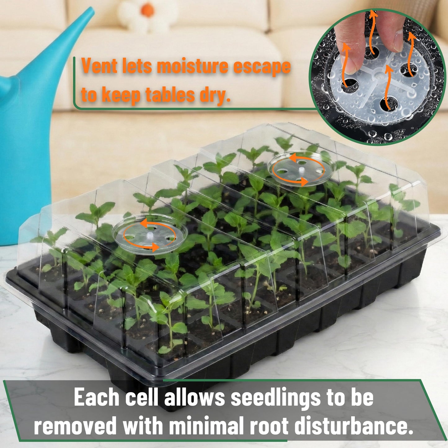 Mr. Pen- Seed Starter Tray Kits, 10 Pack, Total 400 Cells, Durable Plant Germination Trays with Humidity Vented Domes and Bases, Ideal for Seed Starting, Indoor Gardening and Greenhouse