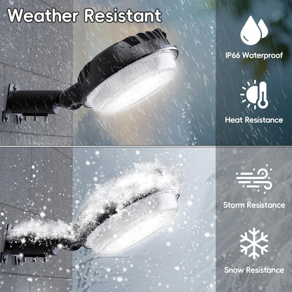 MOONTIP 150W 4 Pack 20000LM Dusk to Dawn Outdoor Lighting, LED Barn Lights Outdoor with 150° Adjustable Photocell Pole Light 6500K Flood Light, IP66 Waterproof Area Street Light for Garage Yard
