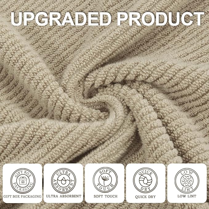 VOOVA & MOVAS Bath Towels Set of 4, Large 30" x 56"