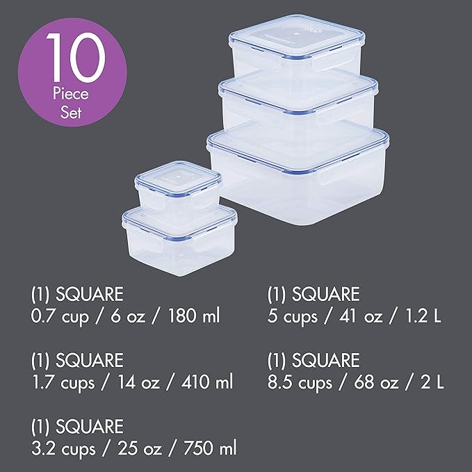 LOCK & LOCK Easy Essentials Food Storage lids/Airtight containers, BPA Free