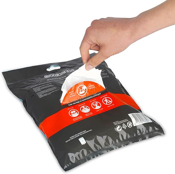 Brabantia PerfectFit Trash Bags Thick Plastic Trash Can Liners