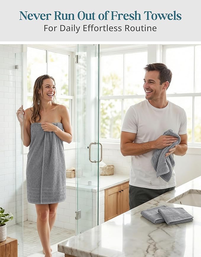 Casa Platino Premium Cotton Bath Towel Set 8 Pcs