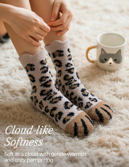 TEHOOK Warm & Cozy Valentines Gifts for Women, Fluffy Fuzzy Plush Sleeping Slipper Socks - Soft Warm Fabric