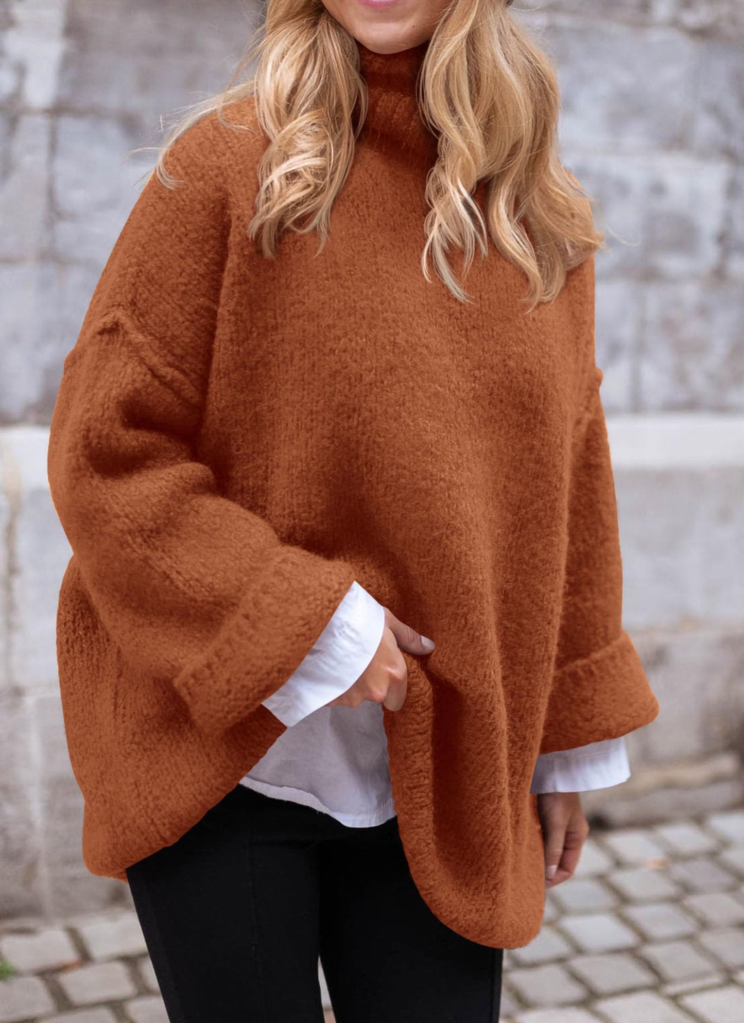 PRETTYGARDEN Oversized Sweaters for Women 2025 Chunky Turtleneck Sweater Fall Clothes Long Sleeve Tops Winter Clothing