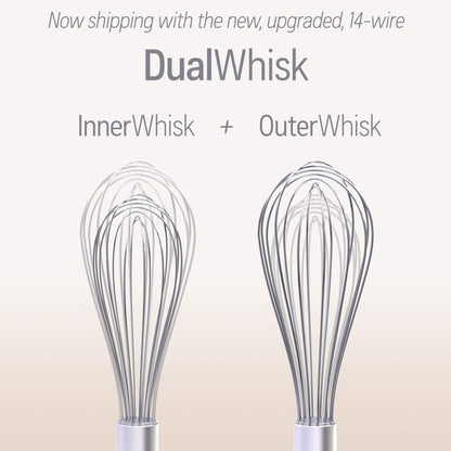 Whisk Wiper - Wipe a Whisk Easily - Multipurpose Kitchen Tool Made In USA - Includes 11" Stainless-Steel Whisk - Cool Baking Gadget, A Great Gift For Men & Women (2pc Whisk Wiper Set, Clear)