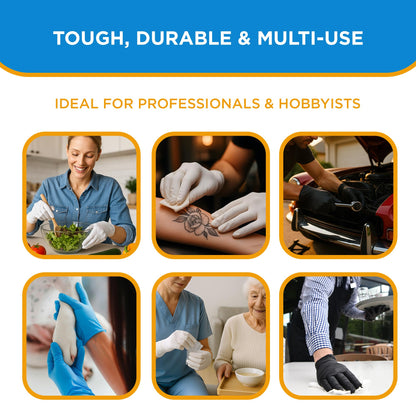 ISC Hygiene & Safety Nitrile Gloves 8 M Medium blue box of 100 powder free latex free eudermic disposable examination gloves nonsterile ambidextrous commercial use