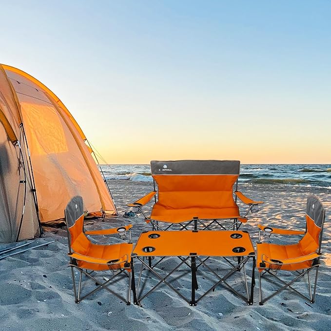 Camping Chair Set of 3, Outdoor Folding Camping Chairs
