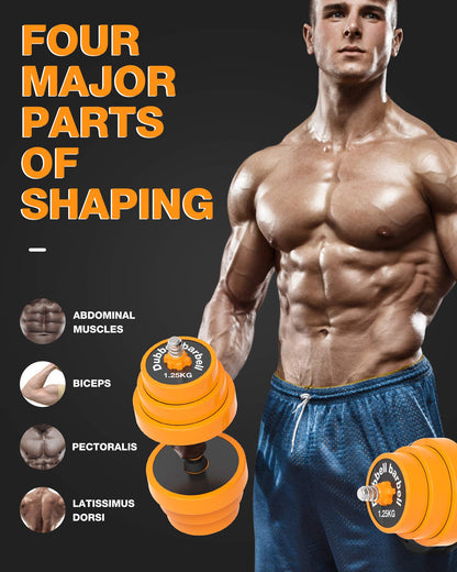 Gruper Adjustable Dumbbells Barbell Set of 2, UP to 44/66 /88 lbs Free Weight Set with Steel Connector, 3 in 1 Dumbbell Barbells Set for Home Gym Fitness Exercises for Men/Women (66.00)