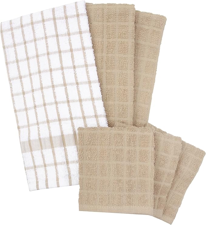 Ritz Premium Kitchen Towel and Dish Cloth Value Set: Highly Absorbent, Super