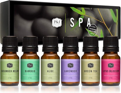 P&J Fragrance Oil Autumn Set | Brown Sugar, Apple, Harvest Spice, Vanilla, Forest Pine, and Snickerdoodle Candle Scents for Candle Making, Freshie, Soap Making Supplies, Diffuser Oil Scents