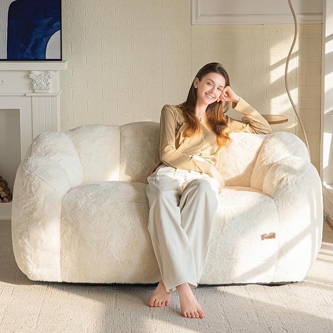 MAXYOYO Bean Bag Chair for Adults, Loveseat Floral Shaped Bean Bag Sofa