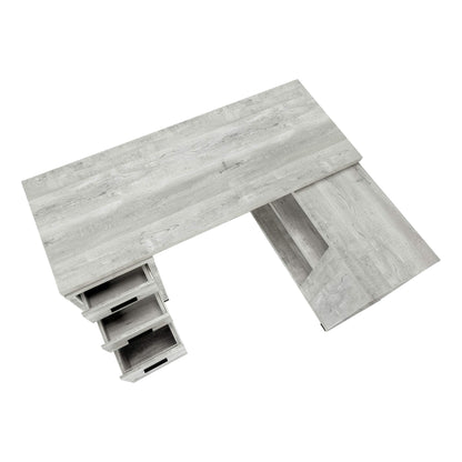 Monarch Specialties Computer Desk L-Shaped Corner Desk with storage - Left or Right Facing - 60"L (Grey Reclaimed Wood Look)