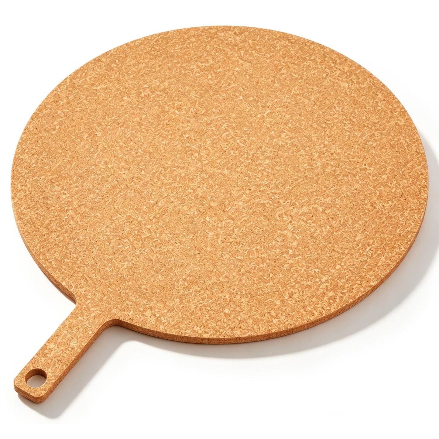 Lounsweer 22" × 18" Round Pizza Board with Handle, Wood Fiber Pizza Peel, Non-slip Cutting & Serving Board, Heavy Duty Wooden Serving Tray for Baking, Charcuterie & Kitchen Use