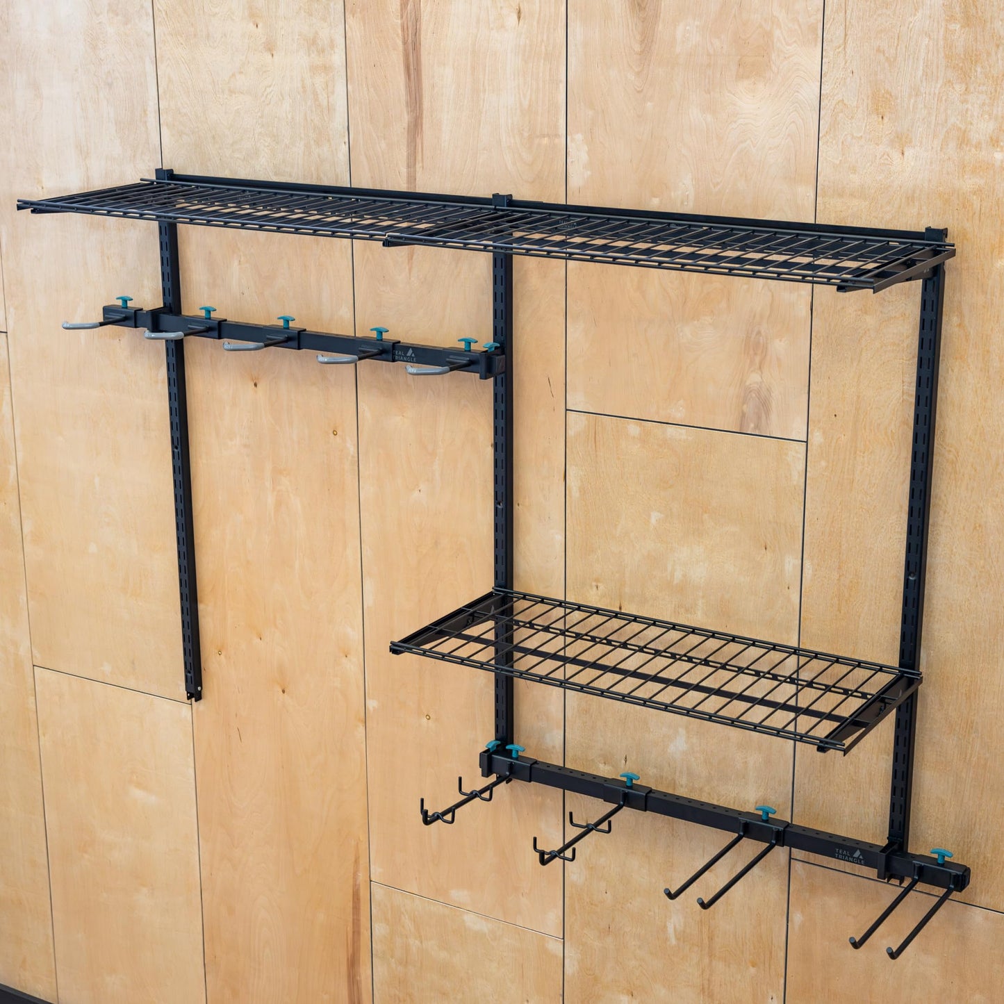 StoreYourBoard G-Bike Pro Garage Storage System, Adjustable 5 Bike Rack With Shelves, Vertical Wall Organizer, Bicycle Hanging Hooks, Holds 500 Lbs