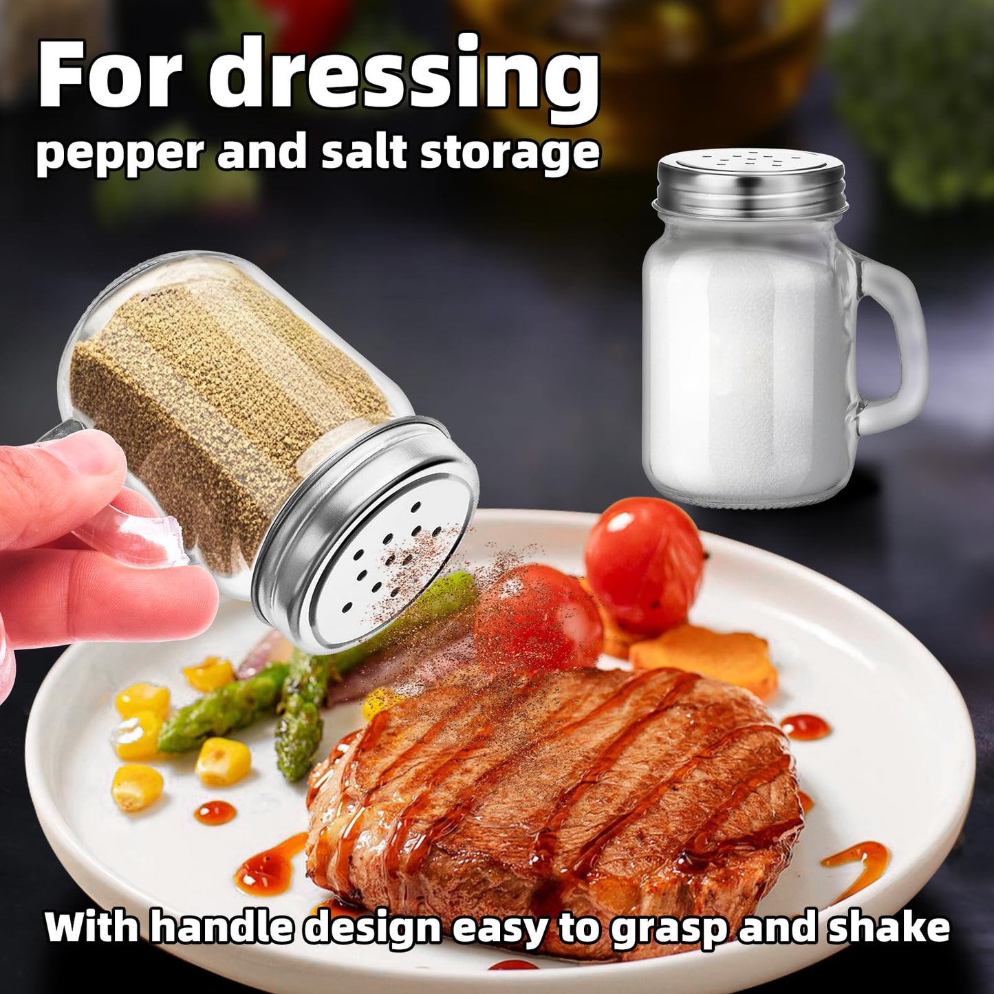 12Pcs 4oz Clear Glass Spice Bottle Salt Shakers Household Spice Bottles Salt and Pepper Shakers Kitchen Seasoning Jar Multipurpose Condiment Jar Seasoning Shaker Salt Container Pepper Jar (12)