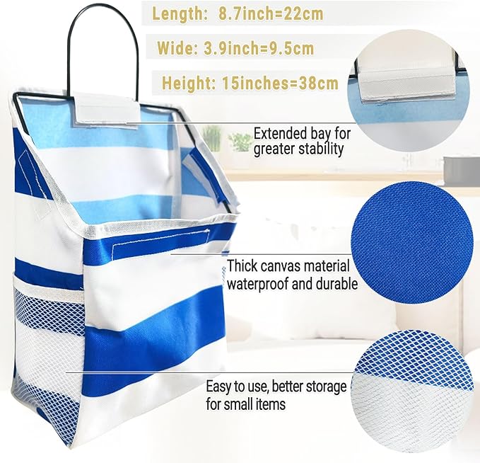 Wall-Hanging Storage Bags, Desktop Organizer Basket Cotton Linen Hanging
