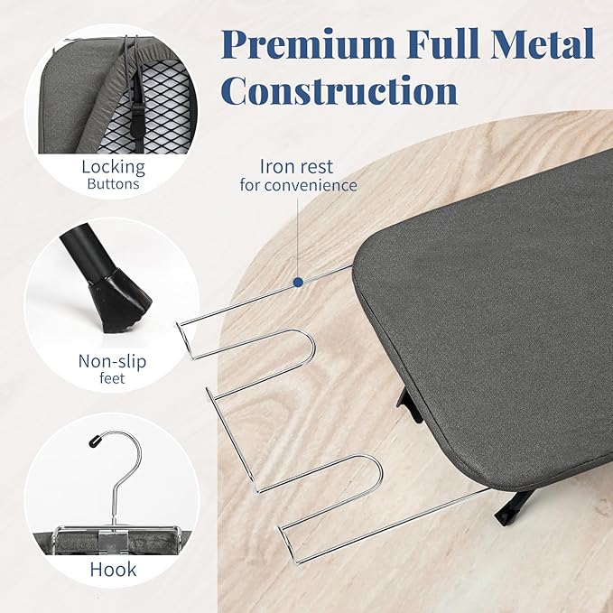 Small Ironing Board Foldable, BlissBoard Tabletop Iron Board