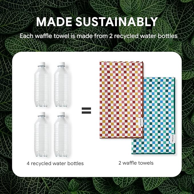 RECYCO Waffle Kitchen Towel Set of 2