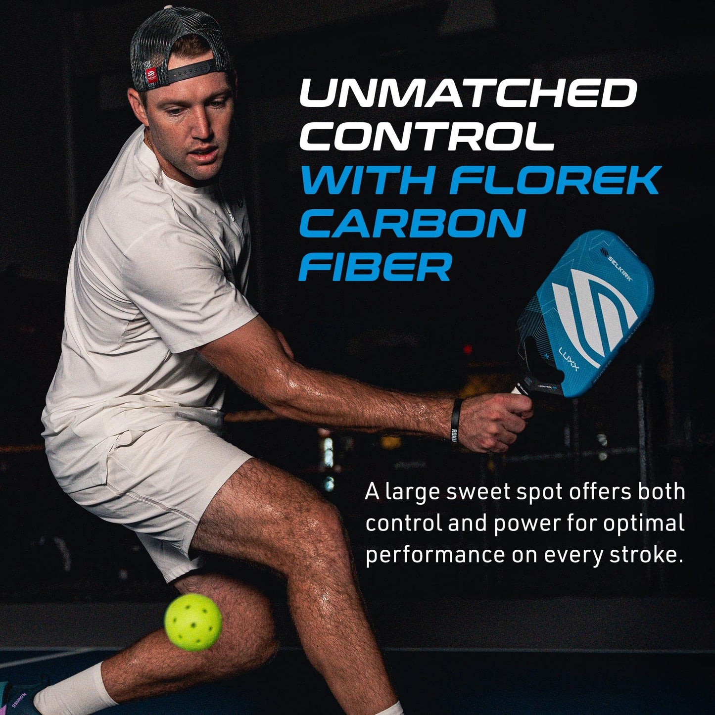 Selkirk Sport LUXX Control Pickleball Paddle | Florek Carbon Fiber Pickleball Paddles with a Polypropylene X7 Core | The Pickle Ball Racket Designed for Ultimate Power & Control | Invikta Blue