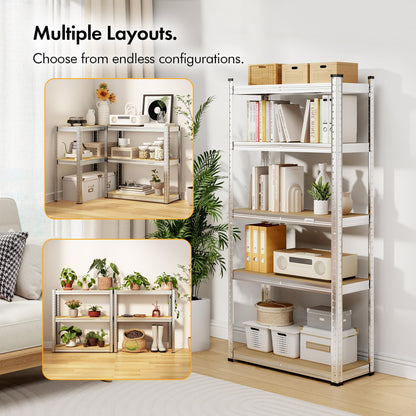 VonHaus Garage Shelving Units - Heavy Duty Racking for Home, Office, Shed and Garage Storage - 5-Tier Shelving Units for Storage, 175kg Capacity Per Shelf - 1.5m Racking