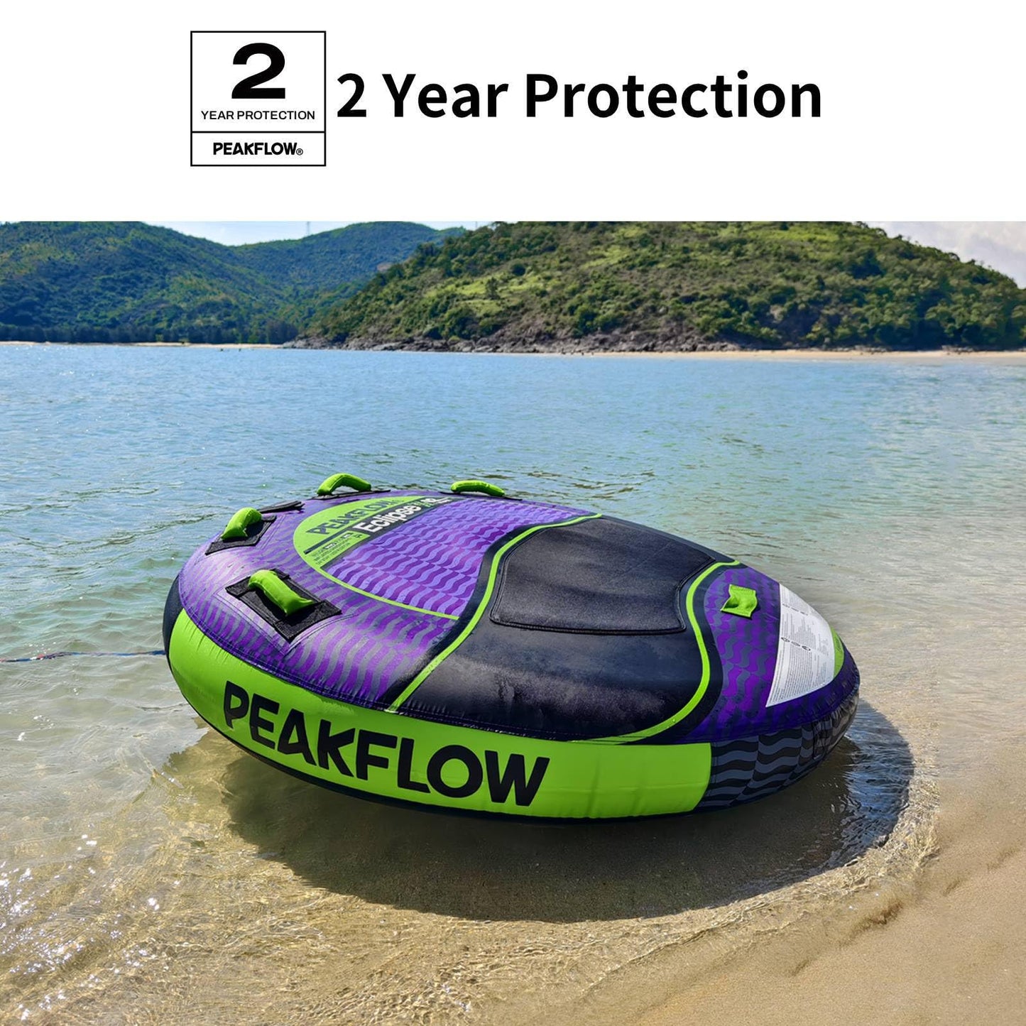 PEAKFLOW Towable Tube,Boat Tube,1-2 PersonsModels,Tubes for Boating,Heavy Duty 840D Nylon & 28-Gauge PVC,High-Speed Water Fun, 54x54 Inches Inflated,Eclipse Series