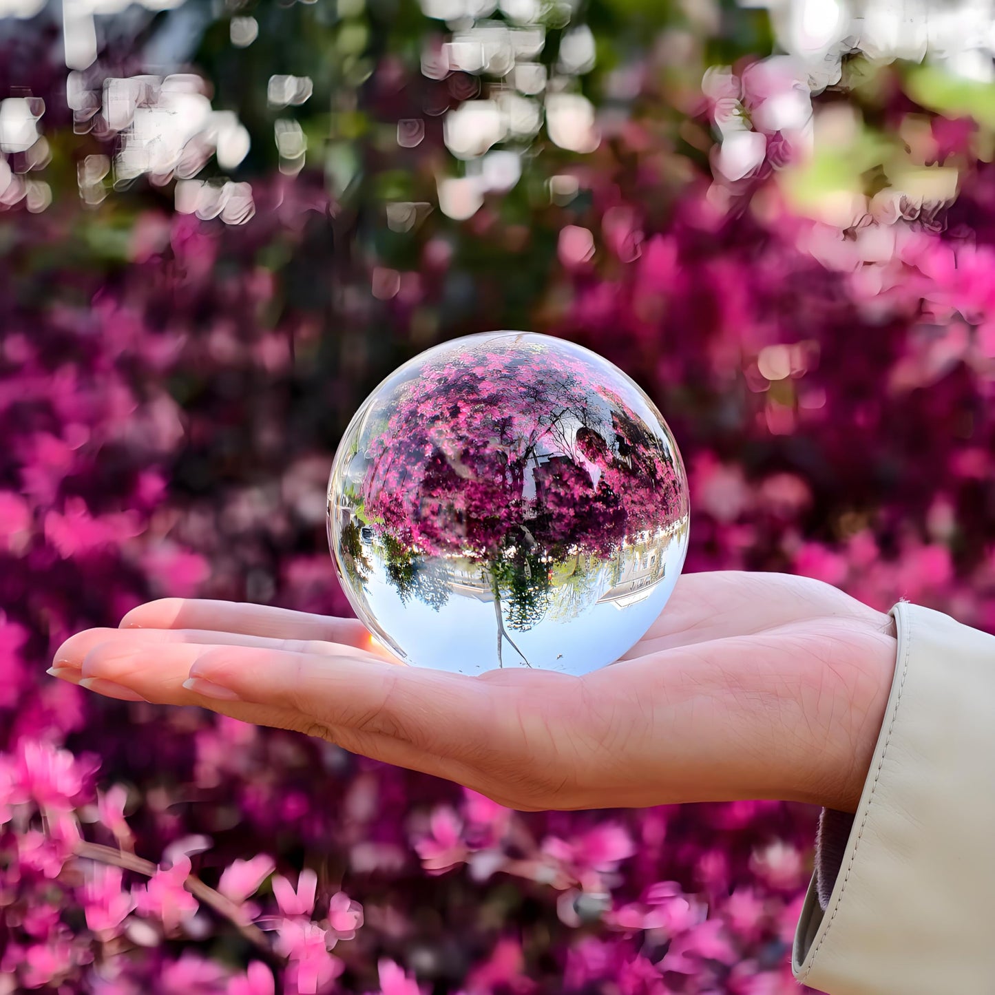 vskikris 3.15in (80mm) Clear Crystal Ball with Sphere Stand - Lens Balls for Photography - Decorative Crystal Ball Fortune Teller Decorations