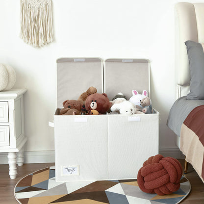 GRANNY SAYS Extra Large Storage Box, Pack of 1 Toy Storage Box, Foldable Storage Box with Lid, Toy Baskets for Kids, Toy Chest White Storage Box for Organising Baby Child's Living Room Toys and Stuff