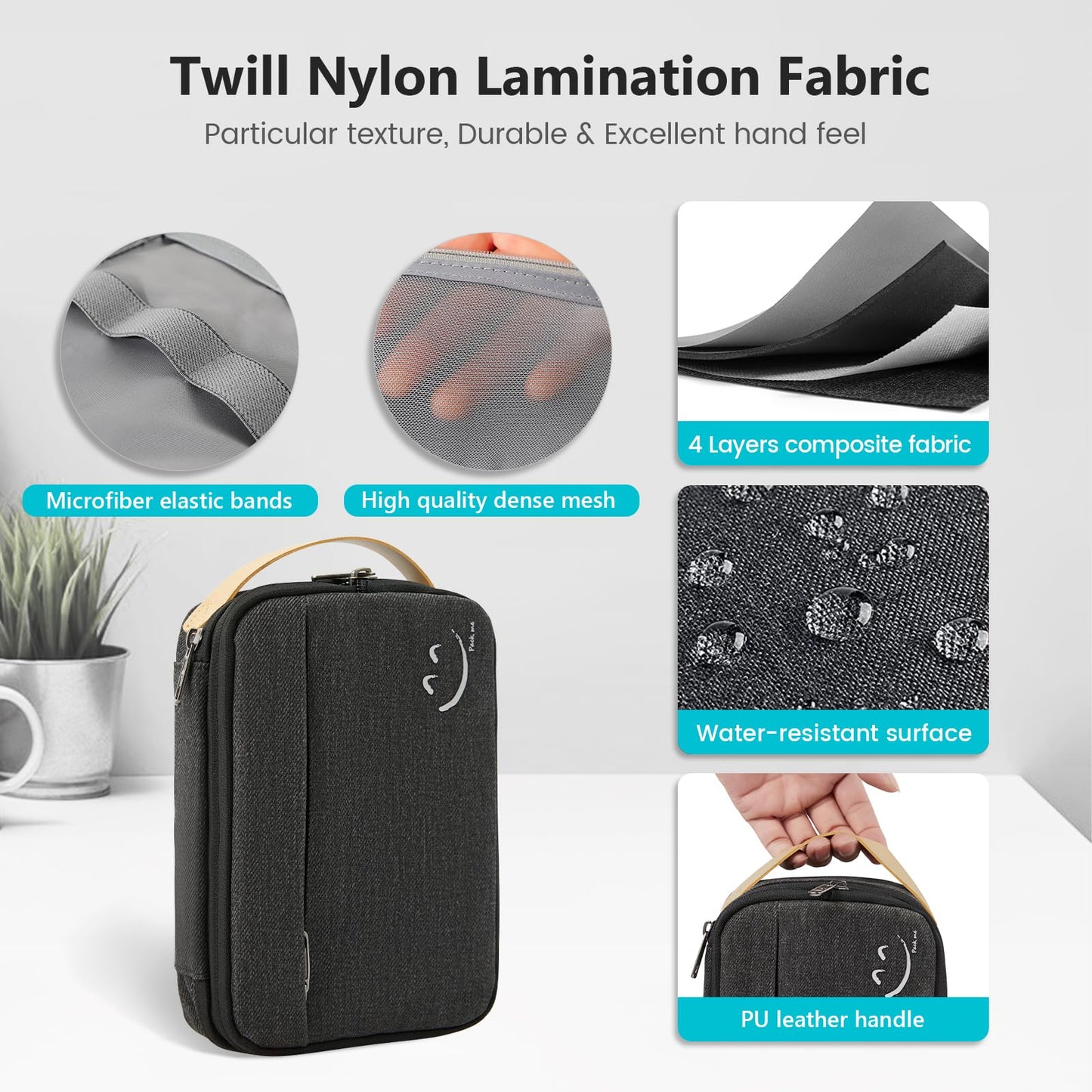 Travelkin Cord Organizer Travel, Electronic Organizer Travel Case, Cable Organizer Bag For Cords,Chargers Phone, Sd Card,Usbs (Black)