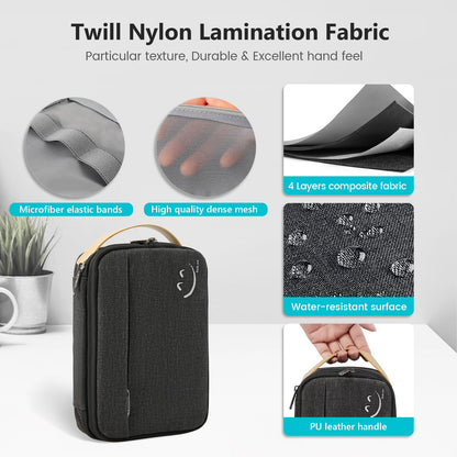 Travelkin Cord Organizer Travel, Electronic Organizer Travel Case, Cable Organizer Bag For Cords,Chargers Phone, Sd Card,Usbs (Black)