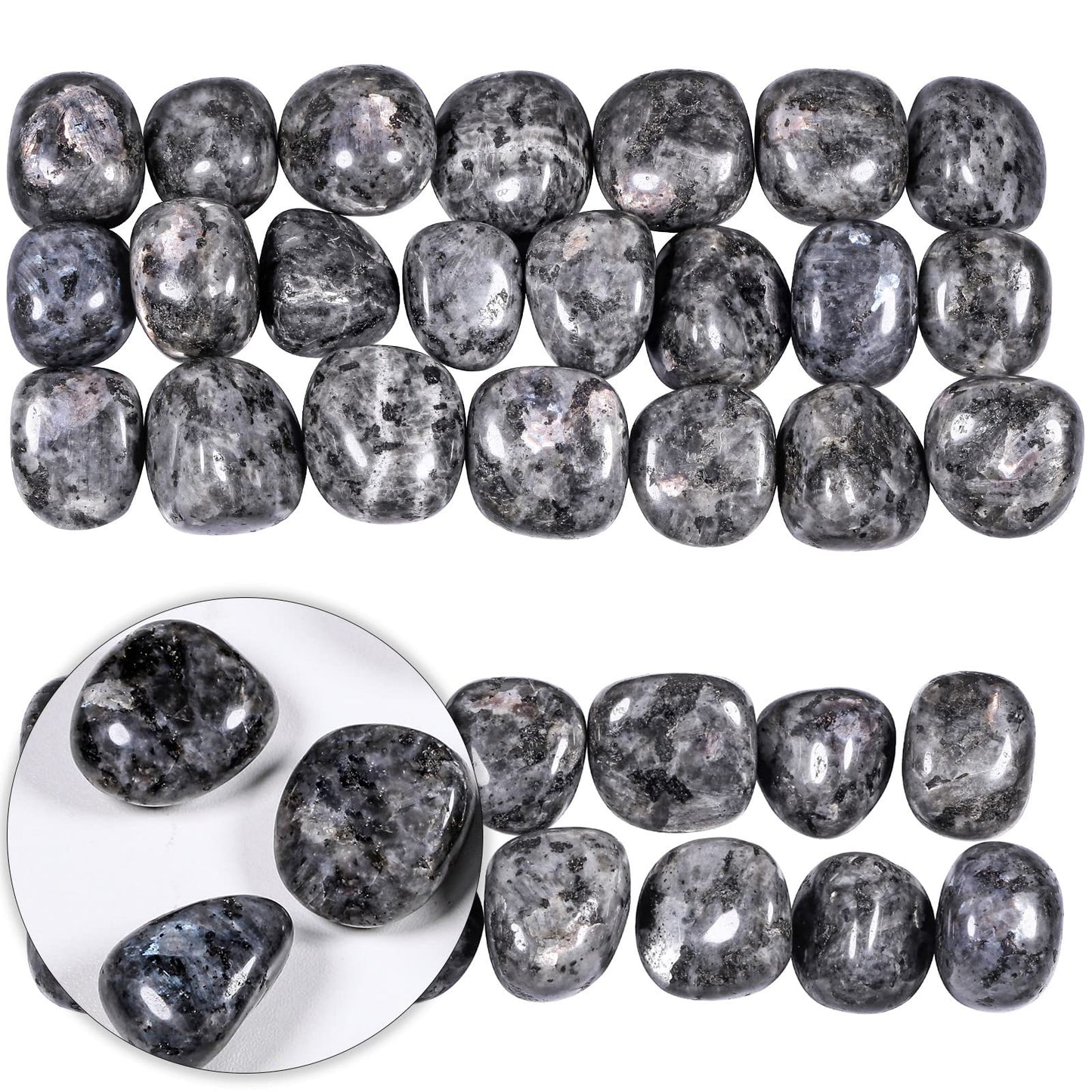 Nupuyai 1lb(About 460g) Polished Tumbled Stones Irregular Crystals for Healling/Energy/Wicca Smooth Labradorite Stones for Home/Gardden Decor 0.7"-1.4"