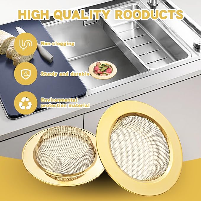 RQYEKDO 2-Pack Kitchen Sink Strainer Stainless Steel