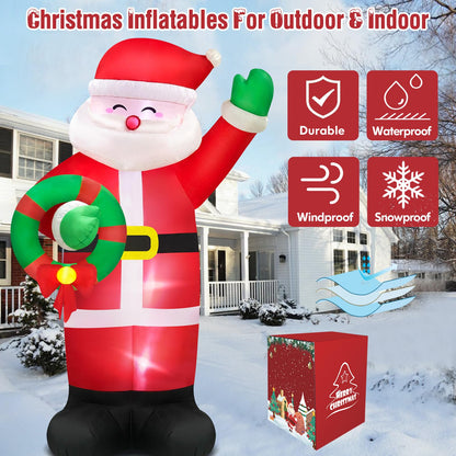 Danxilu 12 FT Giant Christmas Inflatable Santa Claus Outdoor Decorations Built-in LED Lights, Large Inflatable Santa Blow up Yard Decorations IP44 Waterproof Xmas Decor for Outside Lawn Holiday Party