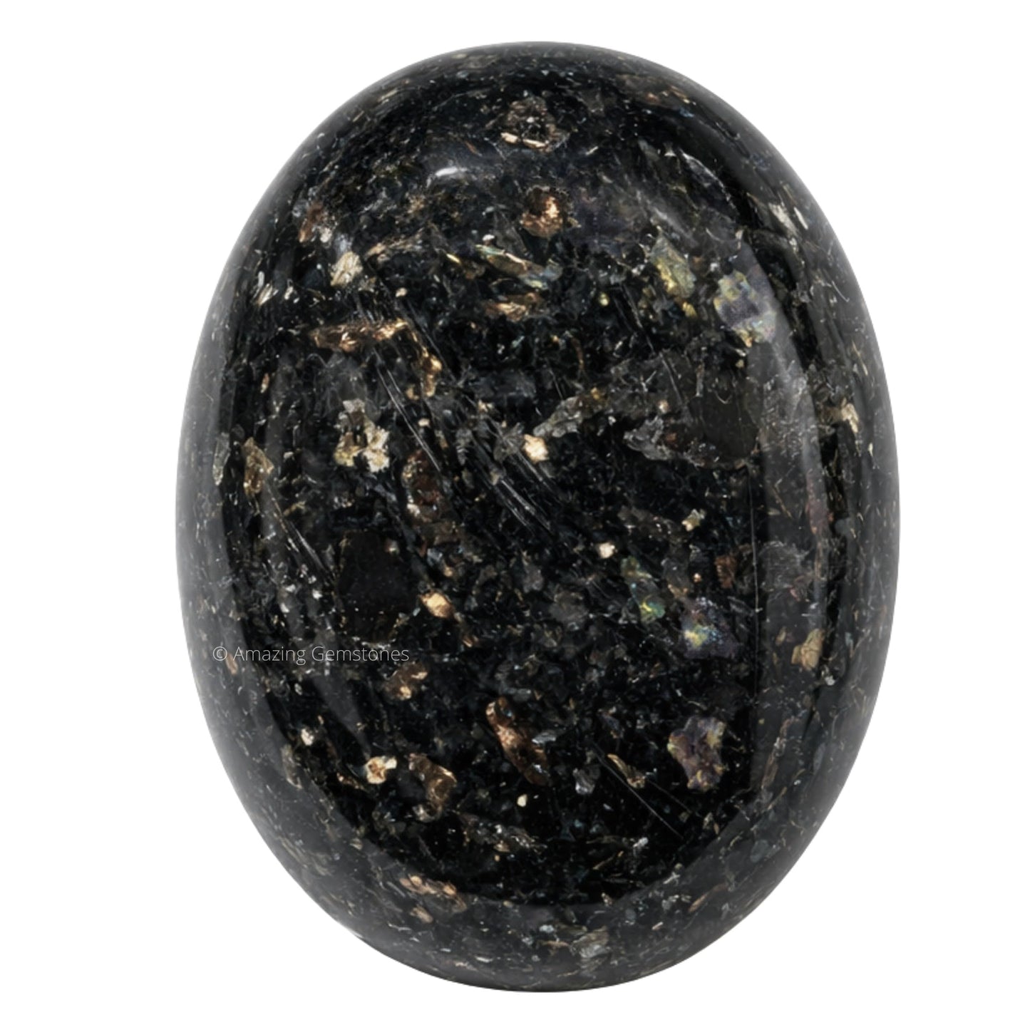Amazing Gemstone Nuummite Crystals and Healing Stones - Large Palm Stone Crystals Piedra - Crystal for Good Luck, Balanced Positive Energy, Meditation - Unique Stocking Stuffers, Gifts for Women