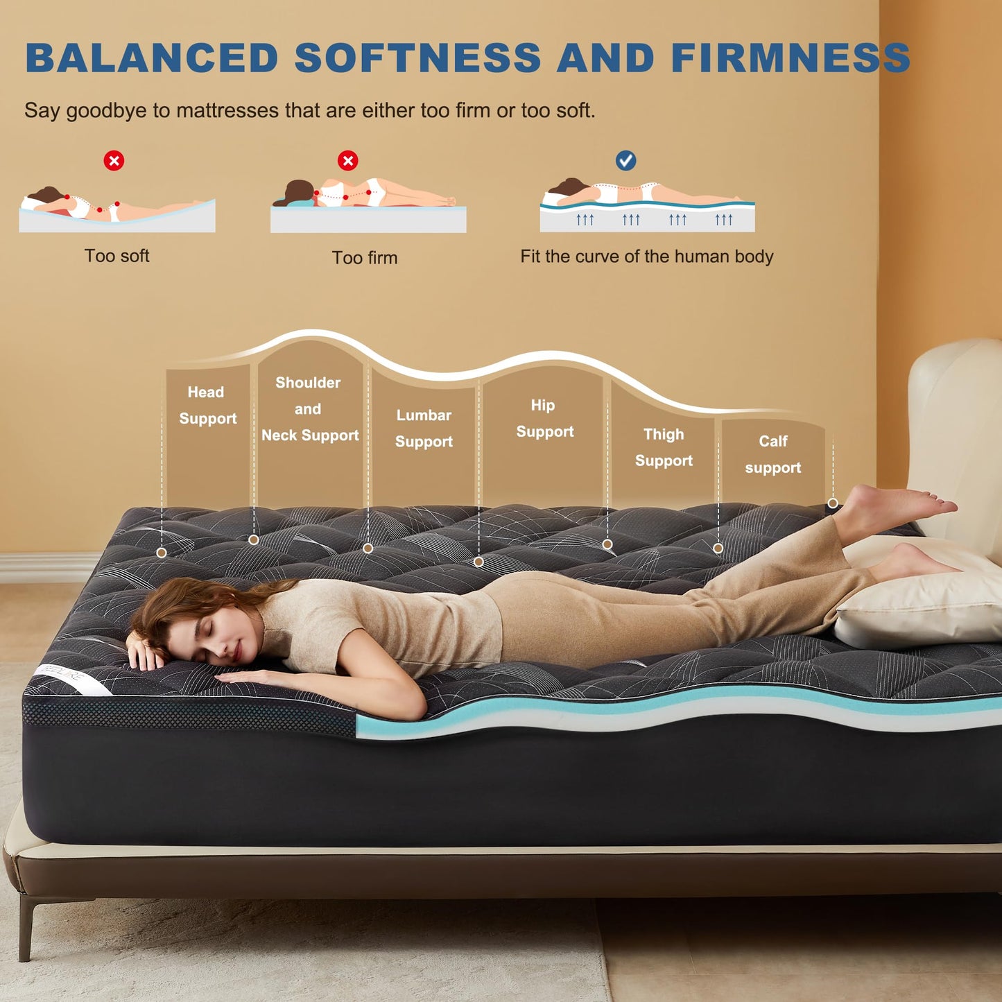 Bedlore 4-Inch Twin Mattress Topper for Back Pain - Dual Layer Medium Support (2" Gel Memory Foam + 2" Cooling Fluffy Pillow Top Pad), Breathable & Pressure Relief (Gray)