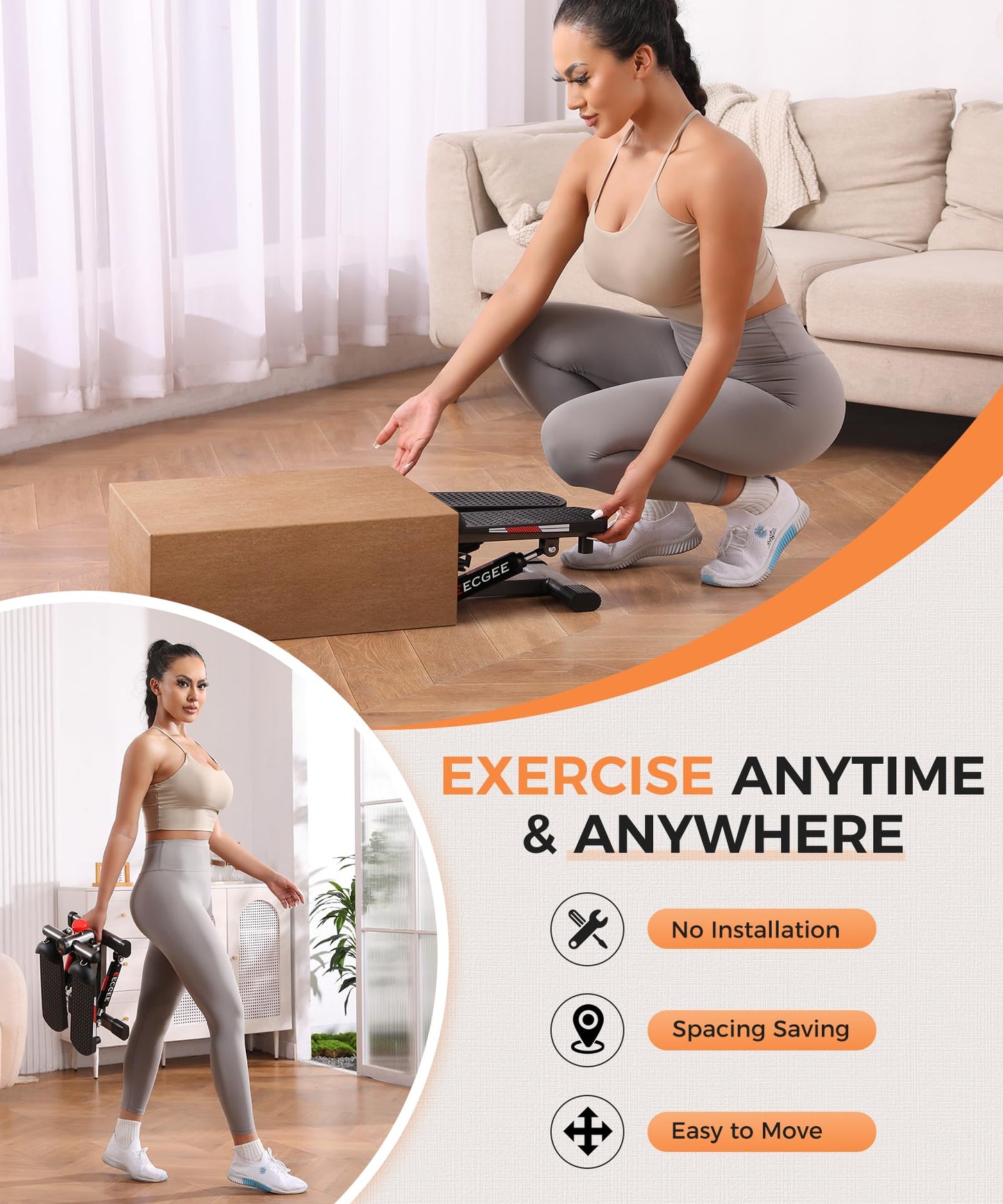 Steppers for Exercise at Home,Mini Stepper with Exercise Equipment for Home Workouts,Hydraulic Fitness Stair Stepper