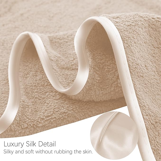 TENSTARS Luxury Silk Hemming Towel Set