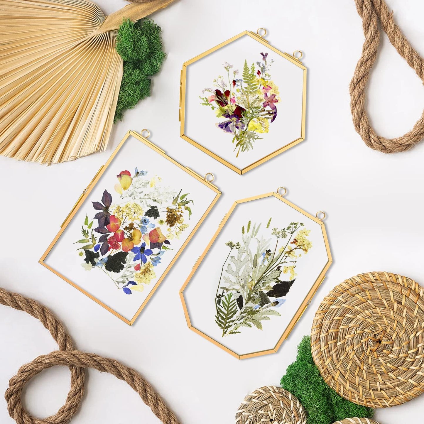 FOCHIER F 3pcs Pressed Flower Frames FC-US-Frames-T3-0108GoldHua