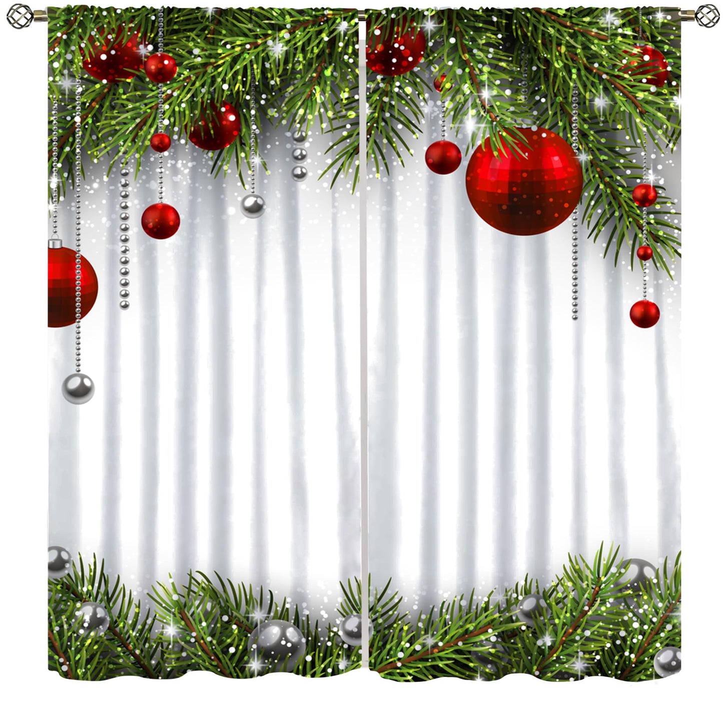 ICMOLYYENLO Winter Snowman & Snowflake Rod Pocket Curtains - Bedroom & Living Room Christmas Decoration - New Year Gift - 42x45 Inch Decor - 2 Piece Set