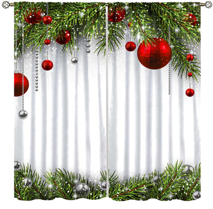 ICMOLYYENLO Winter Snowman & Snowflake Rod Pocket Curtains - Bedroom & Living Room Christmas Decoration - New Year Gift - 42x45 Inch Decor - 2 Piece Set