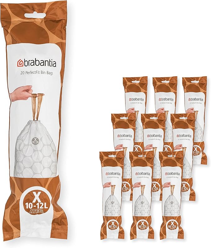 Brabantia PerfectFit Trash Bags Thick Plastic Trash Can Liners