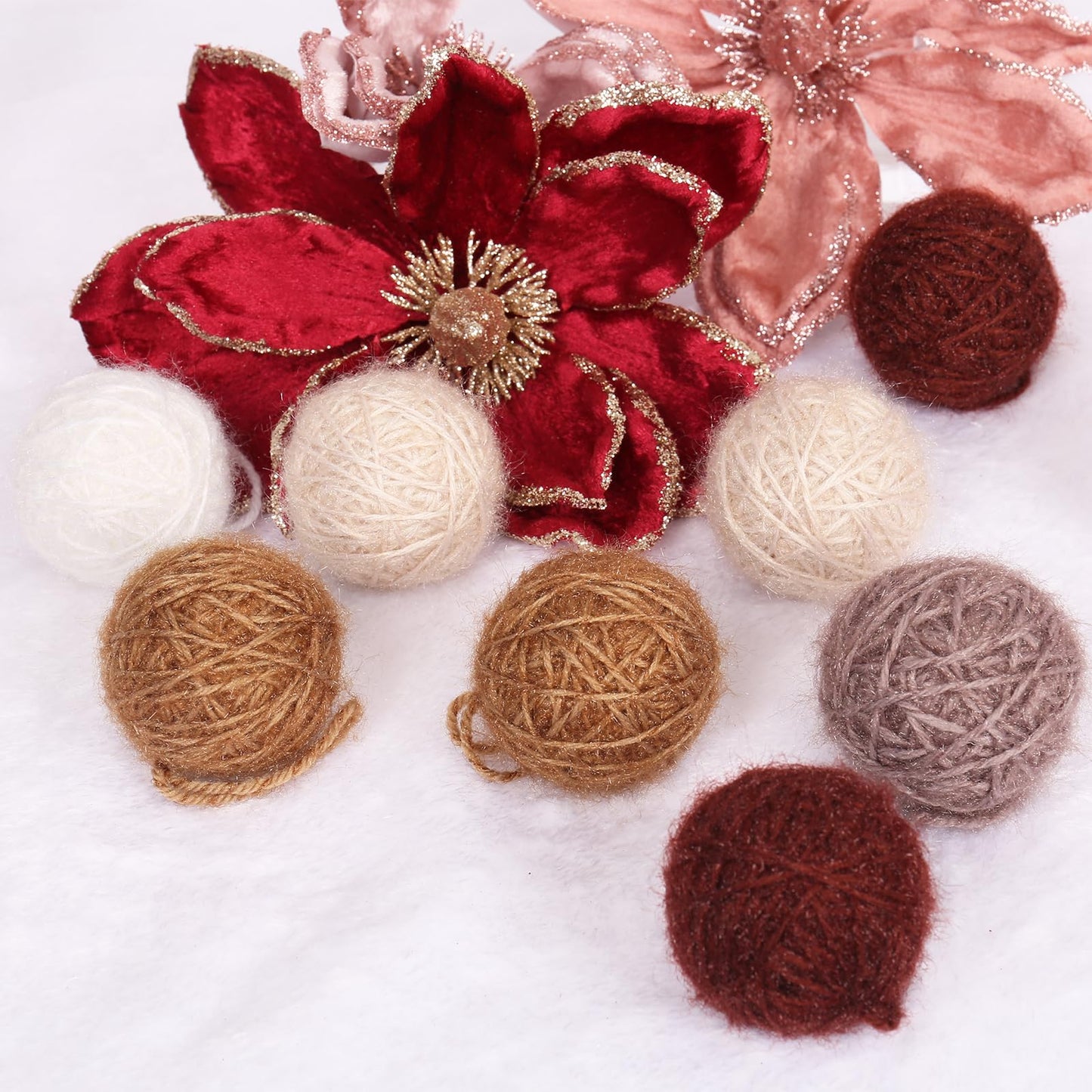 SY Super Bang 15PCS Rustic Christmas Ball Ornaments, 60MM/2.3Inch Shatterproof Ornaments Set for Christmas Tree Hanging Decorations, for Home Farmhouse Bowls Vase Fillers Holiday Party Xmas Decor.