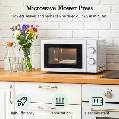 Aboofx Microwave Flower Press Kit, 6.3 x 6.3 inch(16x16cm) Quick Drying Flowers Pressing Kit, Flower Press for Adults, Pressed Flowers Plant Wedding Bouquet Preservation for DIY Arts Crafts Lovers