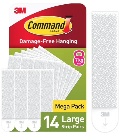 Command Picture Hanging Strips, Large, Value Pack - 14 Pairs (28 Strips) - For Pictures, Frames, Mirrors, Wall décor - Damage Free Hanging