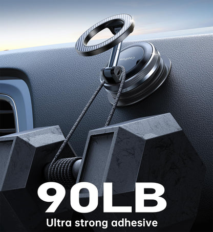 Coolpow【Newest Vacuum Magnetic Phone Holder for Car Phone Holder Mount【Movable Vacuum Suction】Magsafe Car Mount Cell Phone Holders for Your Car Accessories for Women Men for iPhone 17 16(Carbon Fiber)