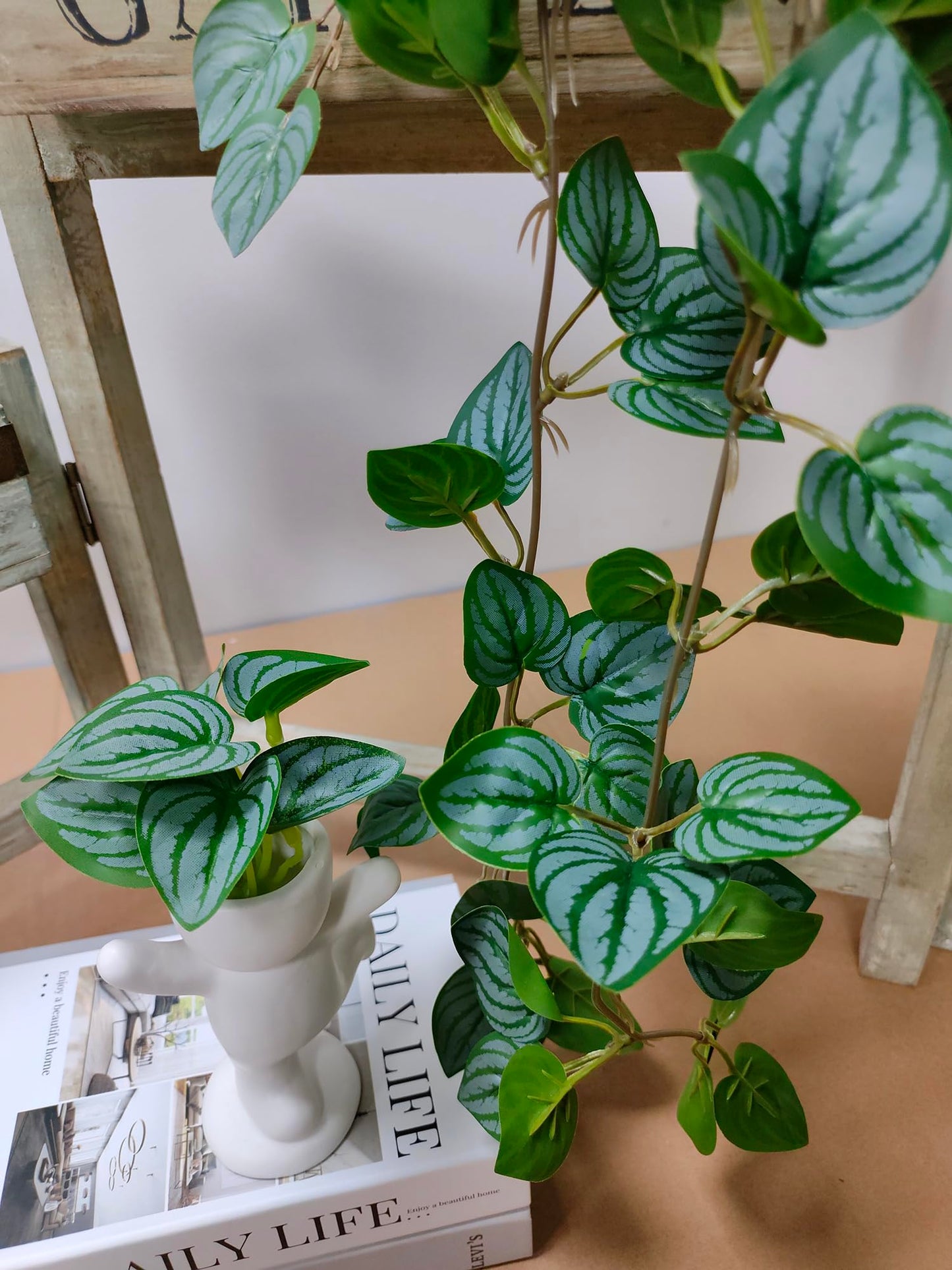 Kiko Artificial Plant Trailing with Pot 16.5" (42cm) Long Fake Table Plant for Office, Gymnasium Room, Living Room, Dinner Room, and Home Decoration, Artificial Plant for Indoors.