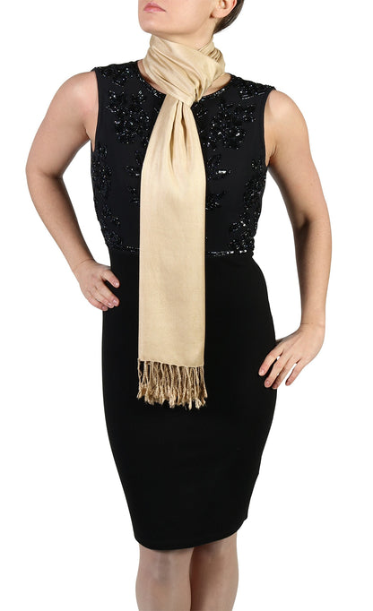 Pashmina Shawls and Wraps for Women - Ideal for Summer Weddings and Special Events - Gold