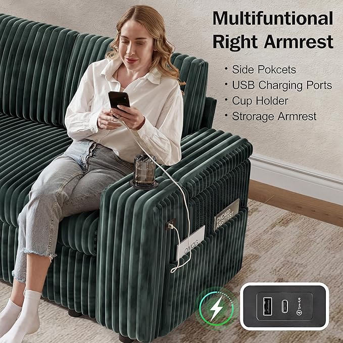 Vipbear 111" Modular Sectional Sleeper Sofa