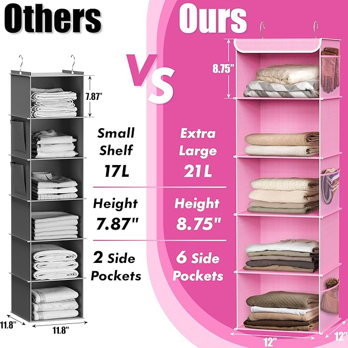 Simple Houseware 5 Shelf Hanging Closet Organizer