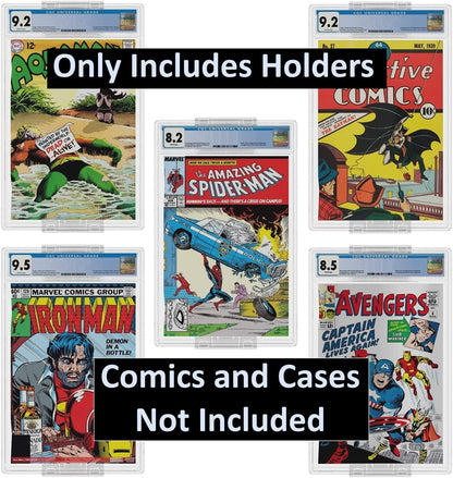 20 Pack Comic Book Display Shelf Slab Wall Mount Kit, Heavy Duty Comics Books Case Frame Holder, Clear Color (40 Pieces Hold 20 Slabs) - Comics and Cases Not Included
