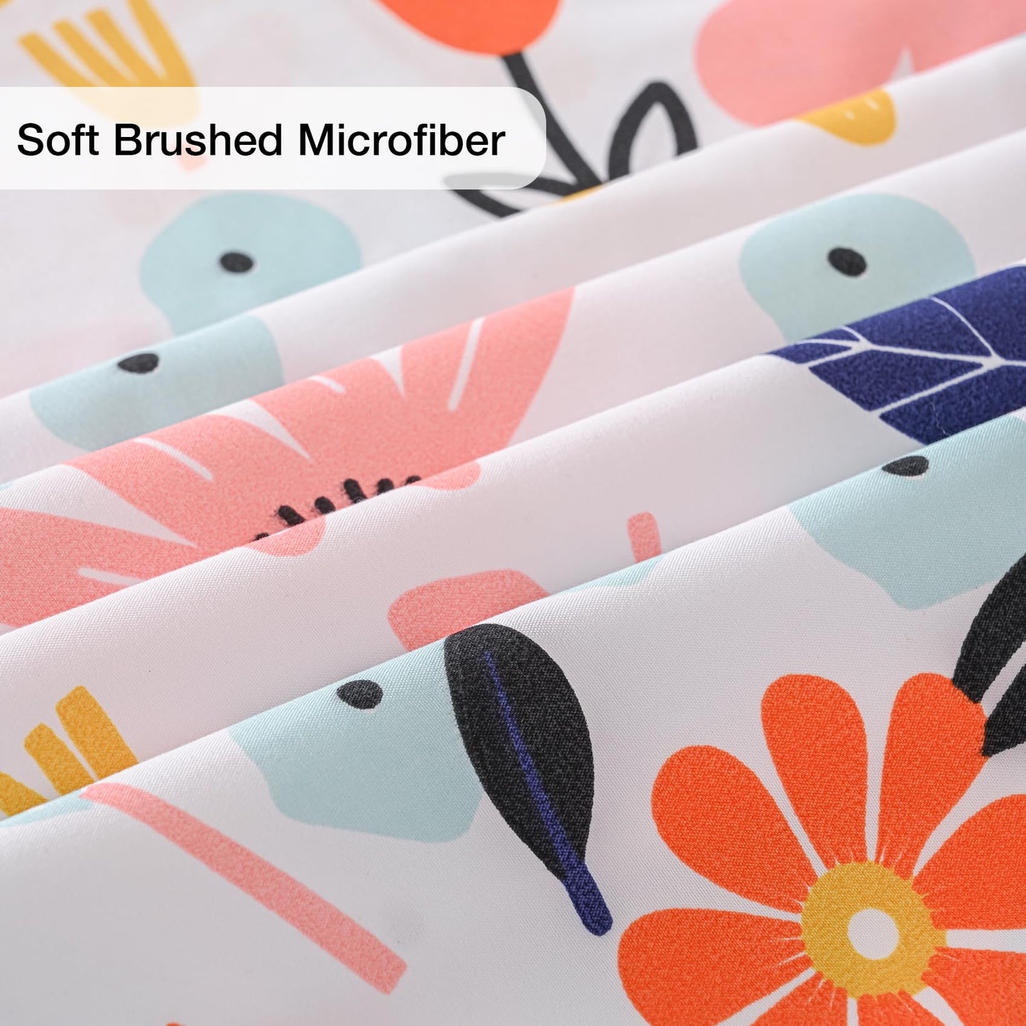 Yibeizi Floral Sheet Set for Girls, Full Size Kids Cute Flower Patterned Bedsheet Microfiber Deep Pocket Bedding Sheets & Pillowcases 4 Pieces